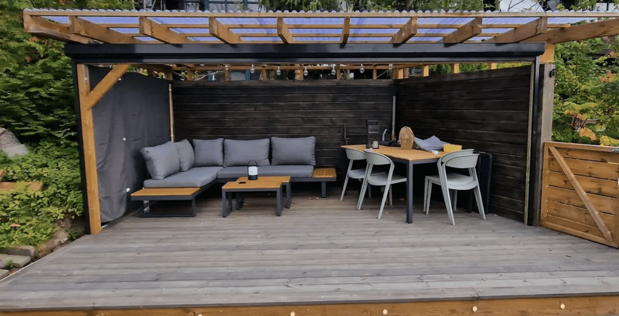 Pergola forandrer uterommet i Bærum