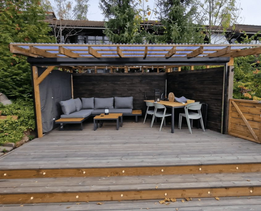 Pergola forandrer uterommet i Bærum